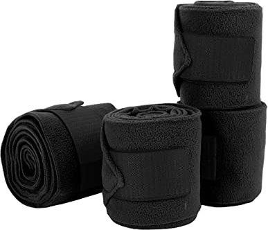 Airshi Fleece-Pferdebeinbandage, Warme, Atmungsaktive, Doppelseitige, Waschbare Pferdebeinbandage Zum Training, Reiten, Trainieren (Schwarz)