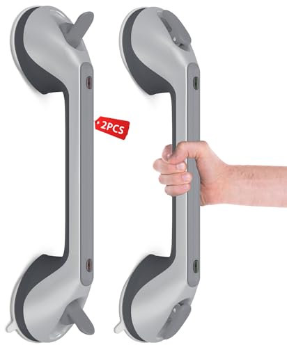 LORESJOY Poignée de Baignoire, 2pcs Poignée pour Salle, Barres d‘appui de Salle, Poignée de Douche, Poignée de Bain pour Personnes Âgées, pour Baignoire, Douche, Enfants et Seniors