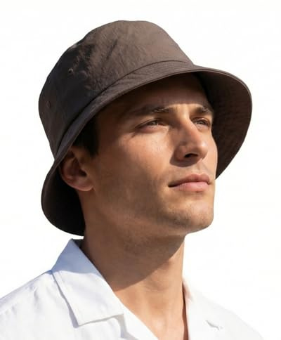 Zylioo Gorros de cubo L/XL/XX-Grandes de secado rápido, sombrero de pesca UV/UPF 50 grande, sombrero de protección solar de gran tamaño, ligero, para caminar al aire libre en verano, café, XXL