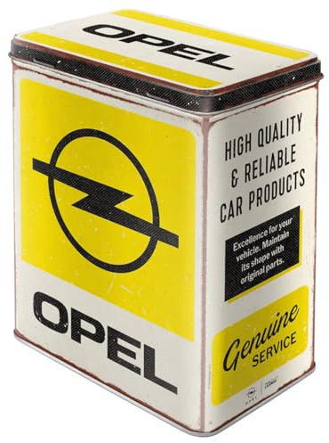 Nostalgic-Art Caja de almacenamiento retro L, 3 l, Opel – Service – Idea de regalo para fans de Opel, Official License Product (OLP), lata grande de café, diseño vintage