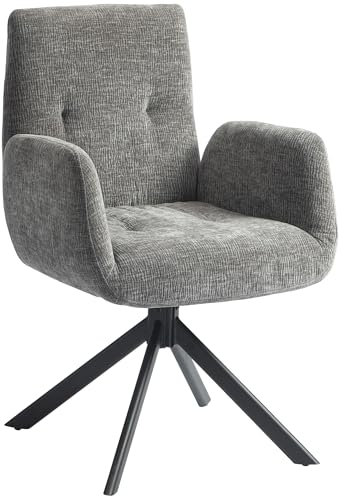 HOMCOM Sessel Wohnzimmer Loungesessel Relaxsessel mit Stahlbeine Lesesessel mit Leinenoptik, Polstersessel für Schlafzimmer Dunkelgrau