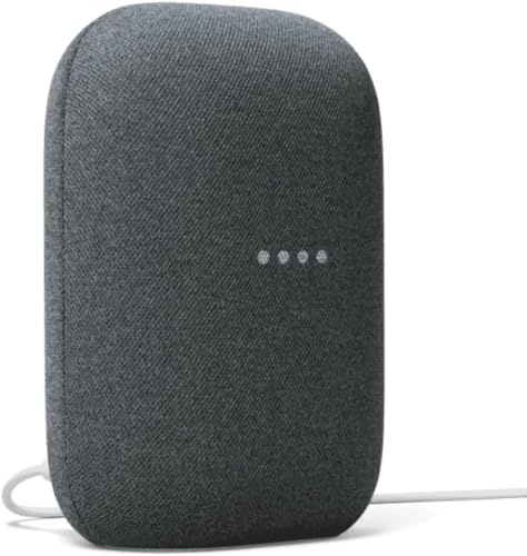 Google Audio Bluetooth Speaker - Wireless Music Streaming, Powerful Sound, Assistant Built-in, Wi-Fi and Bluetooth Connectivity, Smart Home Control, Stereo Pairing (Charcoal) (Renewed)