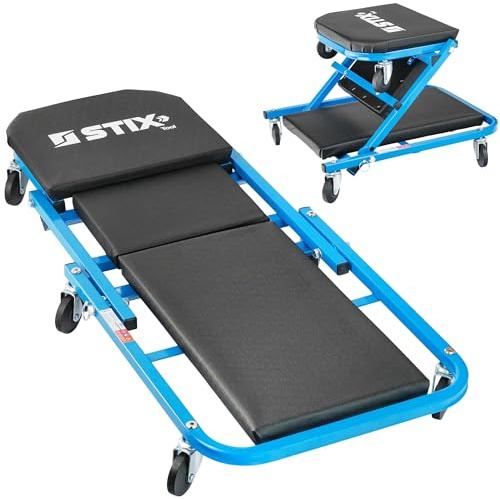 Stix 2-i-1 verkstad, rullbräda, LWS-40 – monteringsrullbräda – verkstadspall upp till 150 kg, rullstol, verkstadssäng, verkstadssäng, rullbräda, verkstadsliggvagn