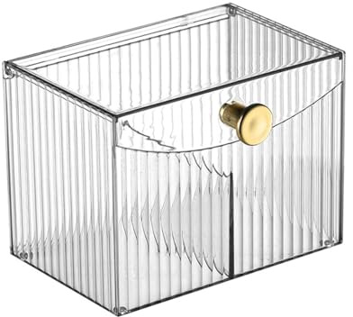 TIE-DailyNec Porta Dischetti Struccanti Acrilico, Dispenser per Cotton Fioc con Coperchio, Porta Cotton Fioc, Contenitore per Cotone idrofilo, Filo Interdentale e Fermagli per Capelli