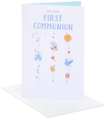 UK Greetings | Communion Card | Religious Symbols Design | With Envelope