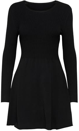 Only Femme Onlalma L/S O-Neck Dress KNT Noos Robe, Noir, XS EU