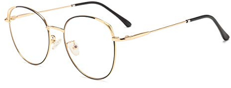 Dollger Lunettes Anti Lumière Bleue Oeil De Chat Métal Lumière Bleue Filtre Ordinateur Des Lunettes pour Femme Cadre Noir Or