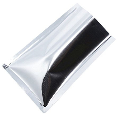 200 stycken mylar folie öppen topp vakuumvärmeförseglad påse värmeförseglande aluminiumfoliepåse för livsmedelsförpackningar med skåror (silver, 10 x 15 cm (3,9 x 5,9 tum))