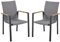 2er Set Alu Stapelstuhl Davina grau Holz Stuhl Stuhlgruppe Garten Möbel Outdoor