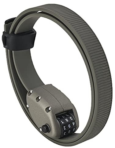 OTTOLOCK HEXBAND Cinch Lock - Lightweight Anti Theft Combination Bike Lock, Compact, Extra Tough, Bicycle Accessories, Grey, 18 Inch