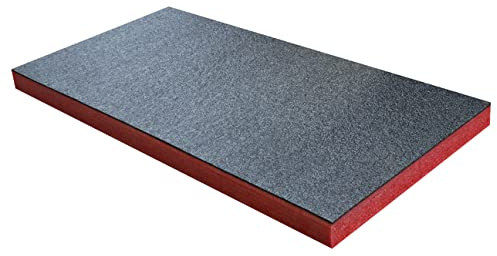 Shadow Foam Medelstort ark – 1 000 mm x 500 mm | Skär och skala av skum för verktygslåda, flygfodral, gör-det-själv och verktygsförvaringssystem (50 mm, röd)