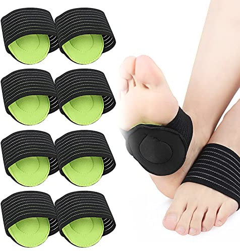 TSHAOUN 4 Paia di Supporto per Arco, Calzini di Supporto per Arco, Maniche di Supporto Imbottite a Compressione, Arco Alto di Sollievo, Archi Caduti per Uomini e Donne.