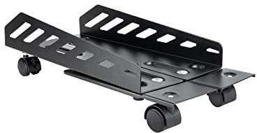 TOOQ UMCS0024-B - Soporte de Suelo con Ruedas para CPU, Metálico, Color Negro