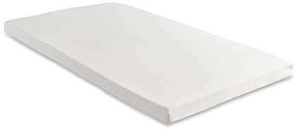 Starlight Beds europeisk enkel madrass med minnesskum – 5 cm tjock med avtagbart, tvättbart överdrag, vit – 90 x 200 x 5 cm