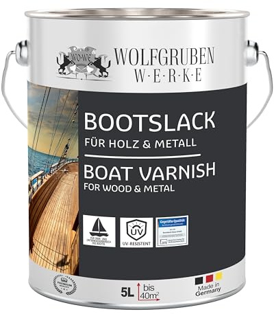 WO-WE Bootslack Bootsfarbe Holzlack Parkettlack Yachtlack für Holz, Metall MATT Anthrazitgrau - 5L