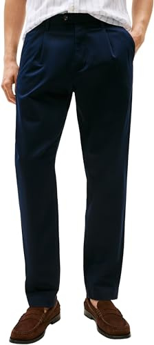 Tommy Hilfiger Uomo Pantaloni Chino Harlem Satin Relaxed Fit, Blu (Desert Sky), 29W/34L