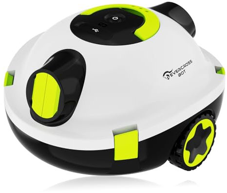 EVERCROSS BOT Y10 Robot Piscina, Robot per Piscina per la Pulizia del Pavimento, Fino a 100 Min & 120㎡, Senza Fili con Parcheggio Automatico, Robot fuori Terra con Filtro 180μm