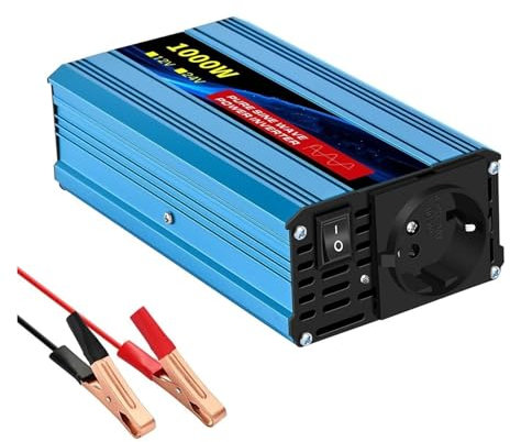 Inversor Inversor 2500W/3500W/4500W/5000W para Onda Sinusoidal Pura Convertidor Voltaje CC 12V/24V A CA 220V/230V Adaptador Carga, Enchufe La UE Convertidor(12V1000W 50HZ EU)