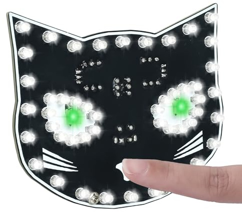 PEMENOL Lötprojekt Set mit Touch Control Funktion DIY schwarze Katzen-Deko löt bausatz, 3 Lichtmodi, geeignet für erwachsene Anfänger Dekoration Geschenke