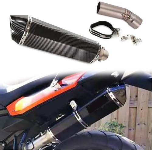 KMWSHAN Scarico per Moto per BMW F 800 GS ADV 2013-2017 2016 2015 2014 Silenziatore Sinistro per Motocicletta Tubo di Scarico Slip On Silenziatore Silenziatore Tubo di Collegamento Centrale(Black)