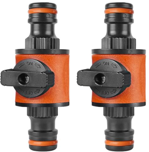 Raccordo ad innesto rapido per Tubo da Giardino da 2 Pezzi con Valvola di Intercettazione, Raccordi per Tubo Flessibile a Collegamento Rapido Valvola di Intercettazione per Accessori da Giardino Es