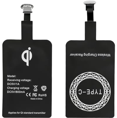 2 Pezzi Caricabatterie Wireless,Adattatore per ricevitore ricarica wireless