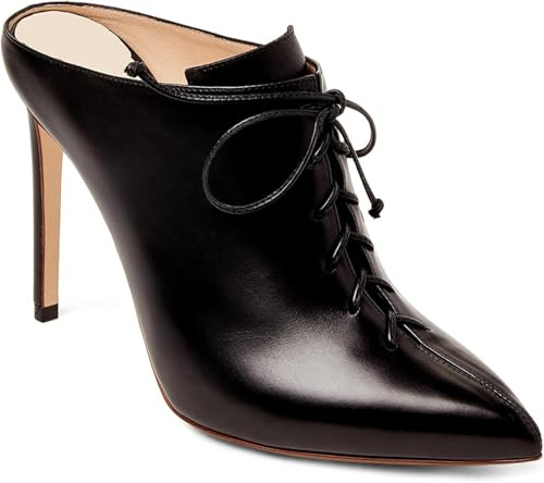 Zapatos De Fiesta para Mujer con Punta Afilada Y Punta Afilada, Vestido Sexy De Punta Cerrada Stilettos Vestido Tacones Altos, Cordones Frontales Boda De Graduación Zapatos De T, Black, 2 UK