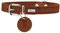 HUNTER Hundehalsband AALBORG, Farbe: cognac, robustes & strapazierfähiges Leder, starke Fettung, ideal für Hundesport & Alltag, mit Lederanhänger, Made in Germany, Größe: 60