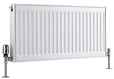 Milano Compact White Type 21 Horizontal Double Panel Plus Convector Radiator - 400mm x 800mm