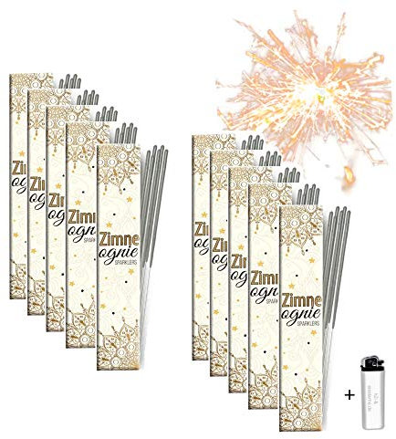 h2i Wunderkerzen | 100 Stück | 40 cm | Brenndauer ca. 90 Sek | Geburtstagskerzen Sprühkerze Spritzkerze Sternenspritzer und Funkenzauber für Party Hochzeit Silvester Geburtstag | Kat F1