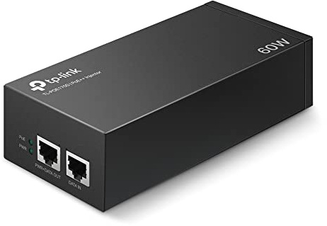 TP-Link TL-POE170S PoE++ Injector (2 Gigabit Ports, Compatible with 802.3af /at/bt, Total Power with up to 60W, Wall Mount and Desktop Design, Plug and Play) Black
