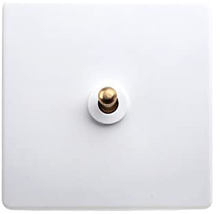 osiuujkw Switch Wall Button Toggle Antique Brass Light Panel Supply Connector, White, 1