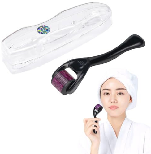 AAED Bartroller 0.5mm, Microneedling Roller, Bartroller Bartwuchs für Narben, Falten, Haarausfall & Bartwuchs, Dermaroller Haare mit 540 Edelstahl Mikronadeln
