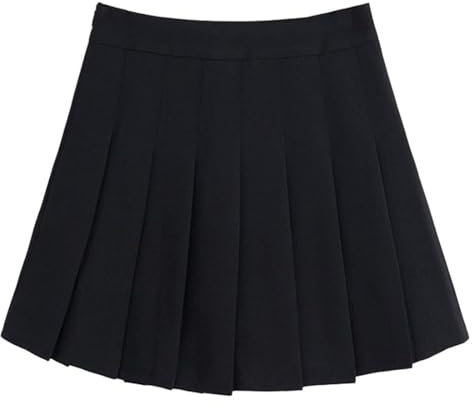 TNSRAY Frauen Mädchen Kurze hohe Taille gefaltete Skater Tennis Schule Rock, Damen Dehnbar Faltenrock Schulmädchen Solide Skater Tennis Basic Mini Rock, Größe XXL