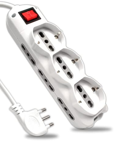 V-TAC Ciabatta Multipresa Elettrica 9 Posti con Interruttore e Cavo 1,5mt - 6 Prese Laterali 10/16A Bipasso e 3 Frontali 10/16A Bipasso Shuko - Presa per Casa, Ufficio, Negozio - Spina 16A