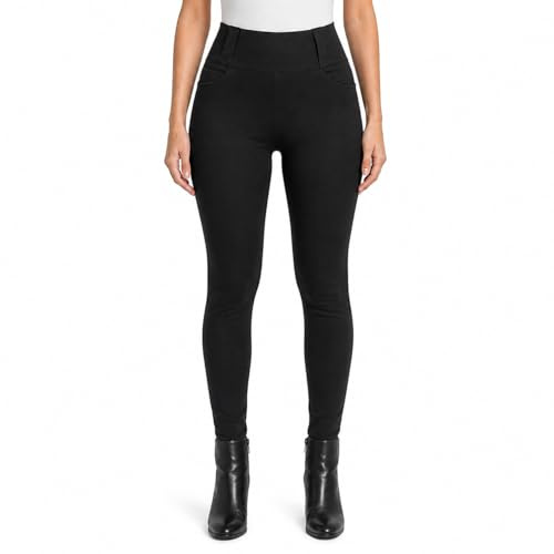 RKsports Ladies Aramid Motorcycle Motorbike Super Leggings Pants Leg Length Short 28'',Regular 30'' (UK, Numeric, 8, Regular, Regular, Black/Short 28'')
