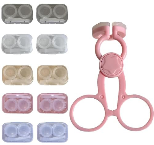 ARROMI 10 Stück Kontaktlinsen Einsetzhilfe, Kontaktlinsenbehälter, Kontaktlinsen Hilfe Zum Einsetzen, Kontaktlinsen Sauger, Kontaktlinsen Entferner, Entfernen Von Kontaktlinsen (Zufällige Farbe)