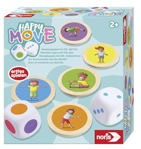 noris 606012090 - Happy Move - Bewegungsspiel mit XXL-Würfeln (Spiel ab 2 Jahre) für Indoor & Outdoor - erstes Spielen für Kinder und Kleinkinder ab 24 Monate