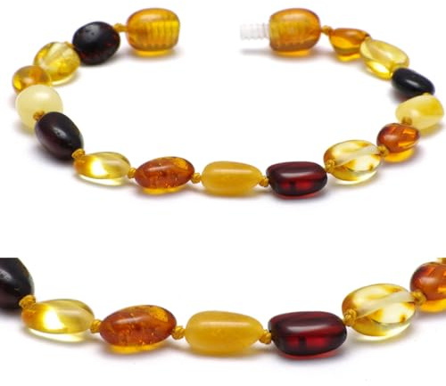 Baltic Secret Selected Baltic Amber Bracciale in vera ambra – Gioielli del Mar Baltico – Bracciale grezzo anti-stress in perle di ambra baltica – Gioielli in vera ambra – Popolare come bracciale, 20