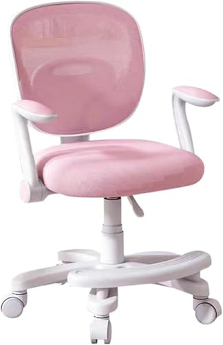 BLUEBRIT Swivel Chair Ergonomic Rolling Adjustable Kids Children Teens 360 Swivel Revolving Chair With Armrest & Foot Rest In Colours (Pink) (Pink)