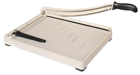 XUHONGYA Guillotine-Schneidemaschine Heavy Duty A3 381 mm - 10 Blatt, Stahlbasis, Stapeltrenner for Ledergut, Zeitschriften und Fotos