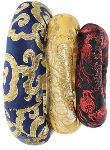 INOOMP Coussins Couleur Aléatoire pour Bol Chantant Bouddhique en Coton 3pcs Motif Nuage Broderie Chinoise Amulette pour Contemplation et Présent