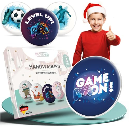 KIDVERSE Calentadores de manos para niños, juego de 4 unidades, reutilizables, calentadores de manos relajantes para doblar, almohadillas térmicas para manos con bonitos motivos, calentadores de