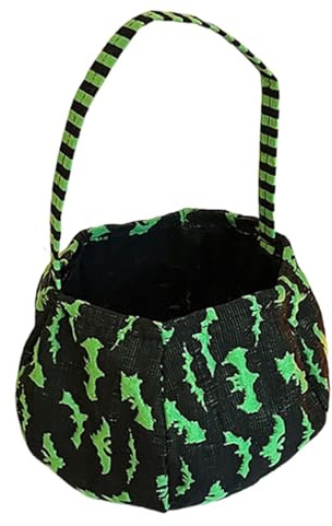 Siuwddee Secchio Portadolci Halloween - Cestino Dolcetto o Scherzetto per Halloween,Contenitore Decorativo con Maniglia, Ideale per Conservare Caramelle, Snacks e Dolciumi, per Feste in Famiglia,