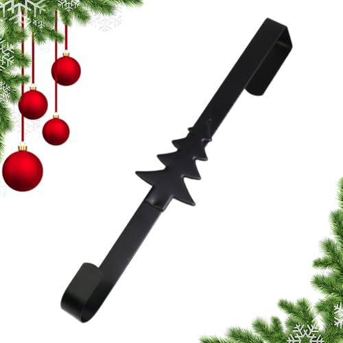 Genikeer Porte-Couronnes De Noël | Décoration De Fête Accroche Porte Pour Couronne De Noël,Support Robust pour Panneaux Accueil Saisons Printemps Automne Halloween Porche