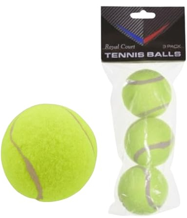 Tennis Balls Pack of 3 – Durable Squeaky Balls for Dogs, Non Toxic, Outdoor Play & Tennis Training