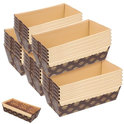 MAGICLULU Teglie di Carta Rettangolari per Plumcake 25 Pezzi Resistenti alle Alte Temperature Usa e Getta per Dessert e Antipasti in Feste al Chiuso e'Aperto