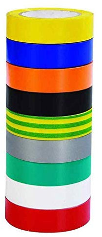 SACONELL Isolierband 9 Rollen, 19mm x 20m PVC Isolierband Farbig Set, Wasserdicht Elektrisc Klebeband für Isolieren, Reparieren, Bündeln von Kabeln