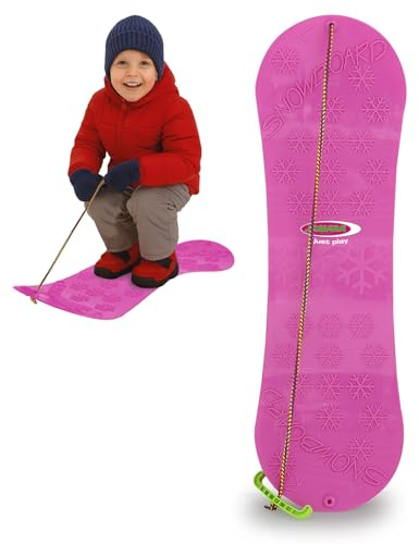 Jamara 460393 Rosa 460393-Snölek snowboard 72 cm enkelt grepp, björnform på handtaget, lätt, hållbar