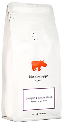 Kiss the Hippo - Unique & Interesting Coffee | Whole Beans | Single Origin | Carbon-Negative | Cafetiere, Filter | Notes of Red Apple, Redcurrant, Caramel | 250 gr